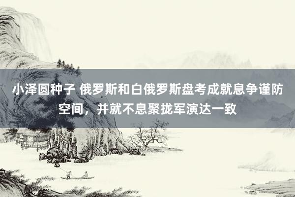 小泽圆种子 俄罗斯和白俄罗斯盘考成就息争谨防空间，并就不息聚拢军演达一致