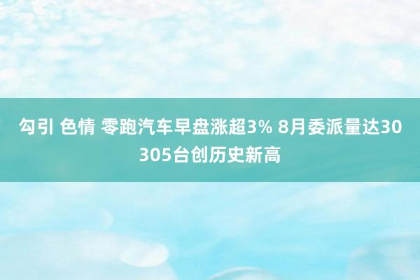 勾引 色情 零跑汽车早盘涨超3% 8月委派量达30305台创历史新高