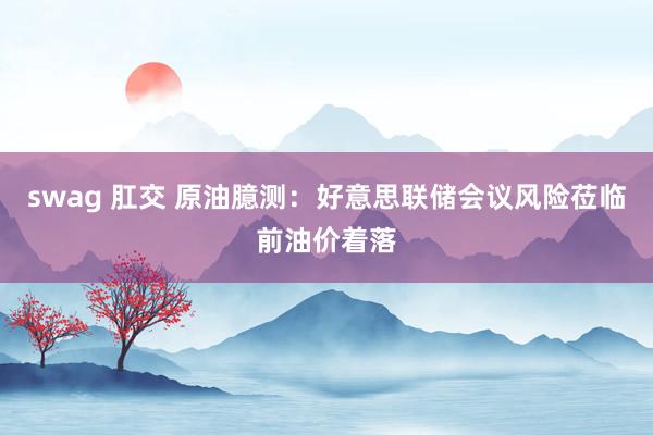 swag 肛交 原油臆测：好意思联储会议风险莅临前油价着落