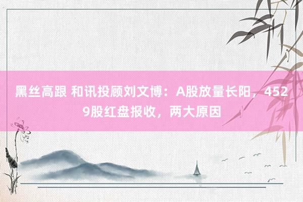 黑丝高跟 和讯投顾刘文博：A股放量长阳，4529股红盘报收，两大原因